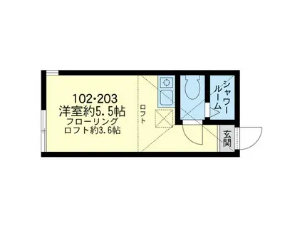 ユナイト星川アドリアーナの瞳(ワンルーム/1階)の間取り写真