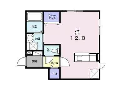 パシフィックヒルズ函館(ワンルーム/1階)の間取り写真