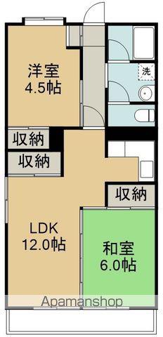 第三木皿ハイツ(2LDK/3階)の間取り写真