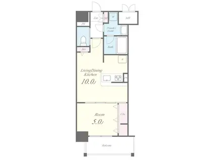 グランパシフィック今里LUXE(1LDK/1階)の間取り写真