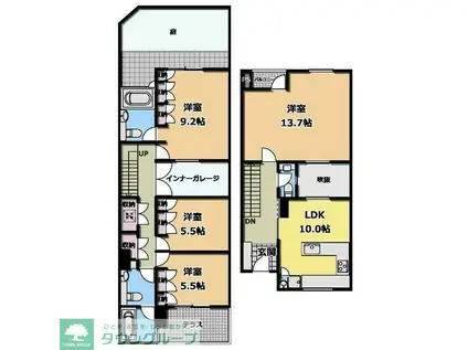 クリフサイドテラス(3SLDK/1階)の間取り写真