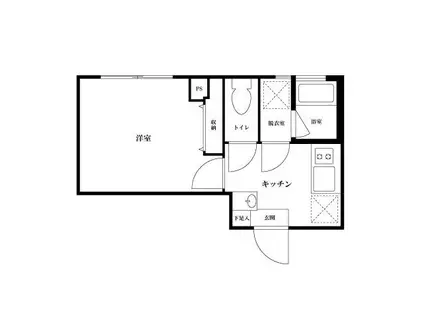なるせビル(1K/4階)の間取り写真