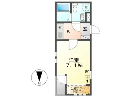 アムール青柳(1K/3階)の間取り写真