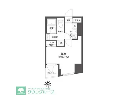 GRAN PASEO 市谷甲良町(1K/12階)の間取り写真