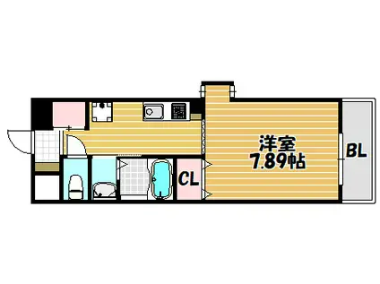 スマイルテラス(1K/2階)の間取り写真