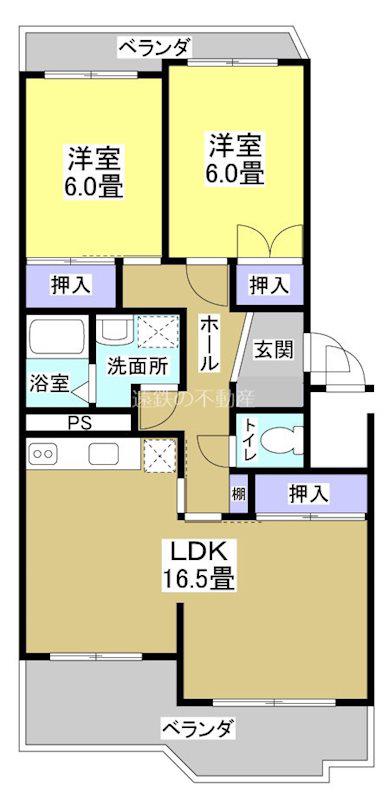 CLASSII(2LDK/3階)の間取り写真