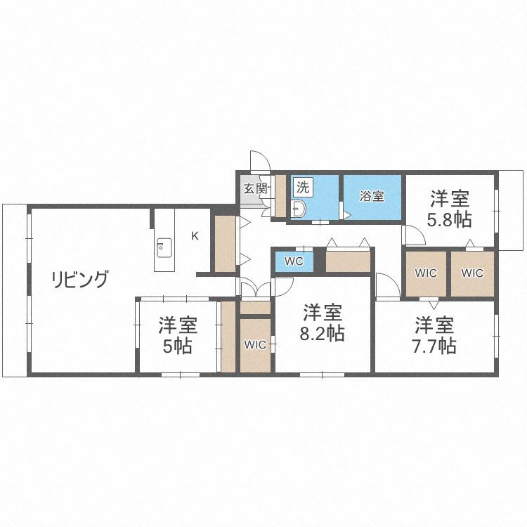 メゾンMT北野(4LDK/4階)の間取り写真