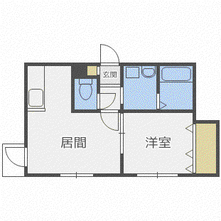 グランディール学園前(1LDK/2階)の間取り写真