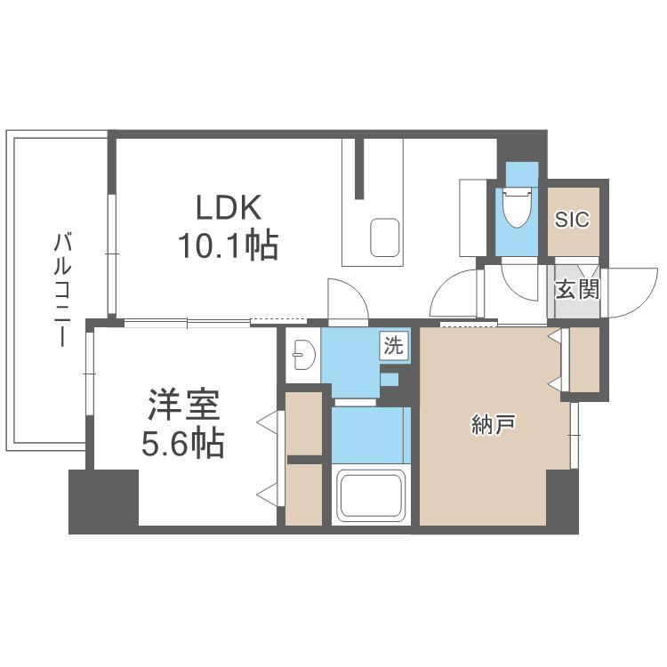 LOUIS RESIDENCE弁天町(1SLDK/7階)の間取り写真