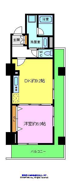 セントラル堺東(1DK/5階)の間取り写真