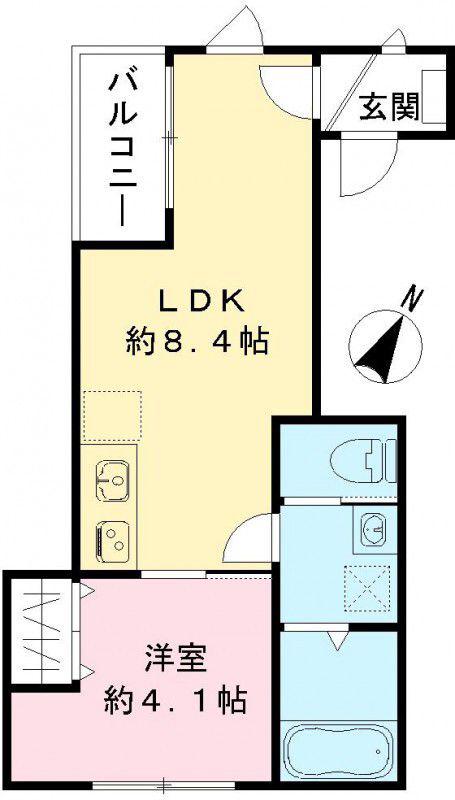 六本木ルガロ(1LDK/3階)の間取り写真