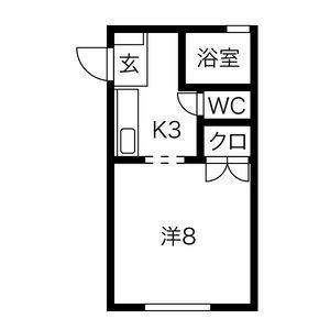 シャルム I(1K/1階)の間取り写真