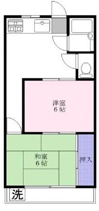 アーベインハイム(2DK/2階)の間取り写真