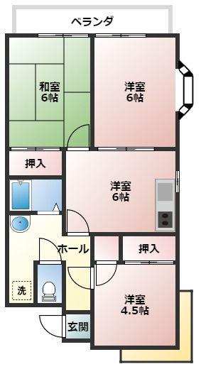マーガレットシティ(3DK/1階)の間取り写真