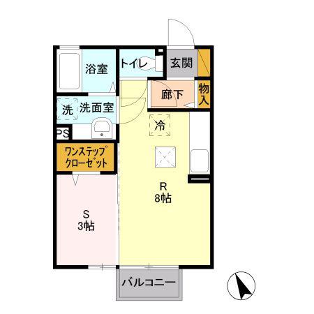 クレール・パレA(1LDK/1階)の間取り写真