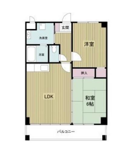 サンライズ三国ヶ丘(2LDK/4階)の間取り写真