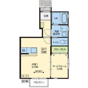 PRENDRE(1LDK/1階)の間取り写真