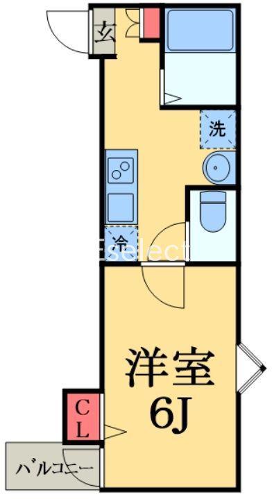 MELDIA祐光4丁目(1K/2階)の間取り写真