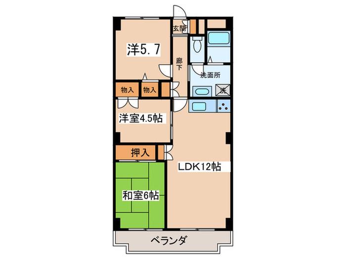 ペアシティー湘南(3LDK/7階)の間取り写真