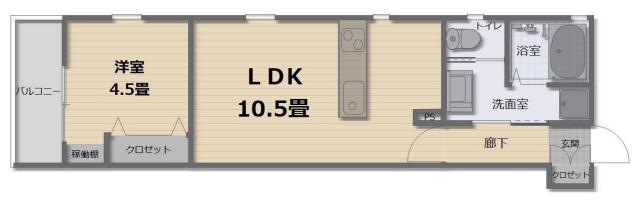 サフィオ弐番館(1LDK/3階)の間取り写真