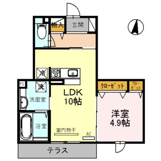 サニーコート(1LDK/2階)の間取り写真