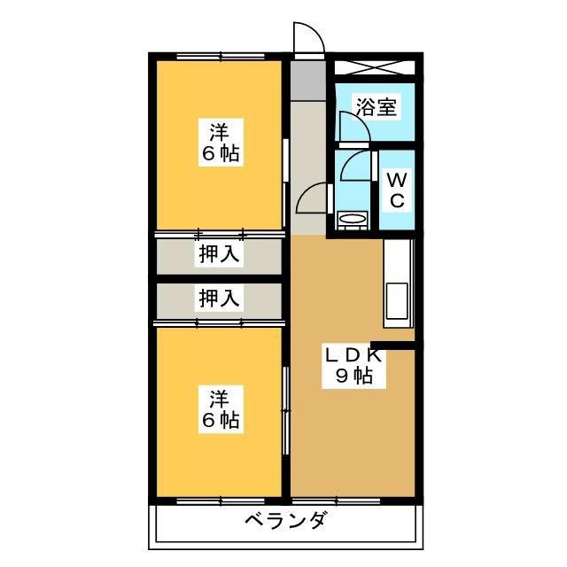 日置第3ビル(2LDK/3階)の間取り写真