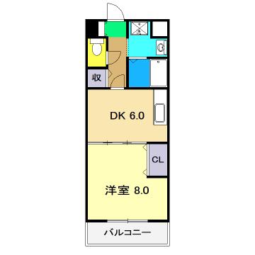 プルミエール(1DK/5階)の間取り写真