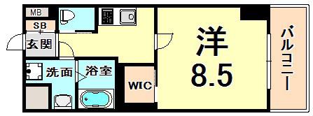 MSPALAZZO HATKOBE(1K/8階)の間取り写真