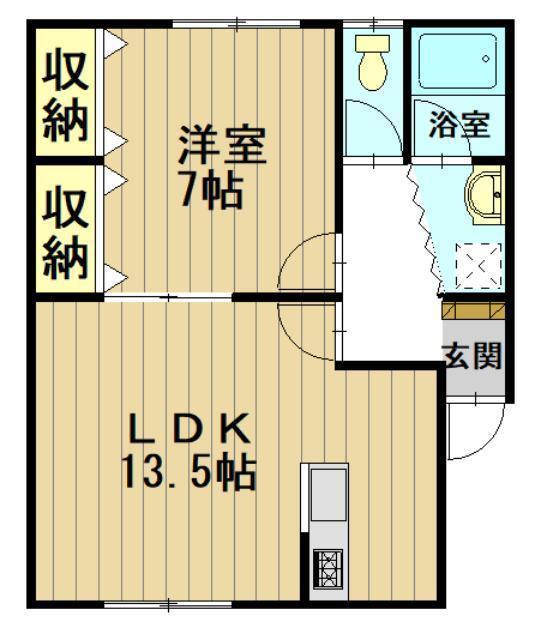 メイプル12(1LDK/1階)の間取り写真