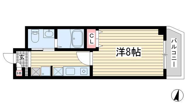フキ三宮ビル(1K/10階)の間取り写真