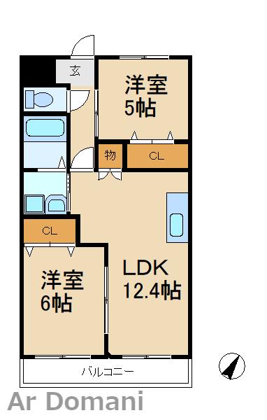 デージーコート相模台(2LDK/1階)の間取り写真