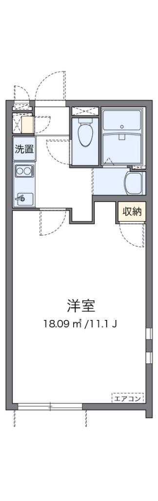 クレイノグランデージ樽井(1K/2階)の間取り写真