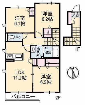 リラフォートF(3LDK/2階)の間取り写真