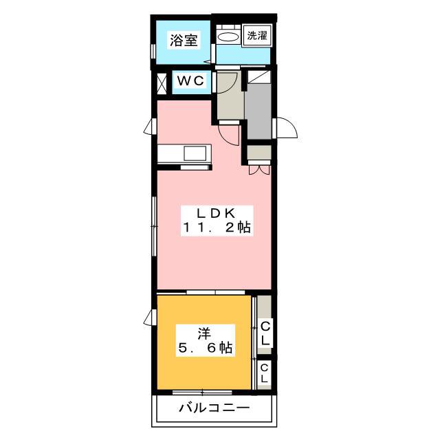ヴェルハイム浦和(1LDK/2階)の間取り写真