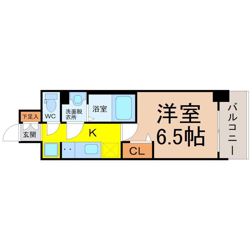 プレサンス伏見アーバンベース(1K/11階)の間取り写真