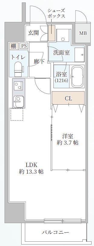 SARNATH海老江(1LDK/7階)の間取り写真