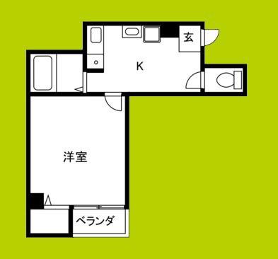 ヴィクトワール福島(1K/4階)の間取り写真