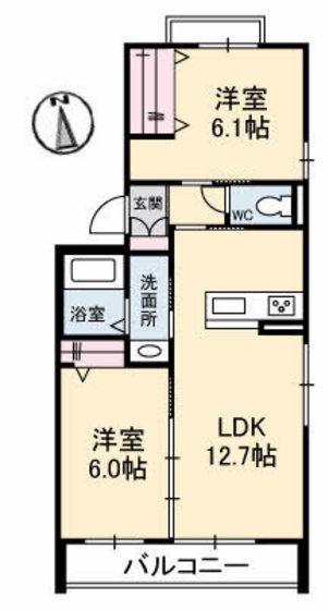 SHAMAISON サツキ(2LDK/3階)の間取り写真