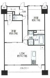THE WALL(2LDK/3階)の間取り写真