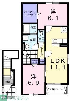 アリエッタ(2LDK/2階)の間取り写真