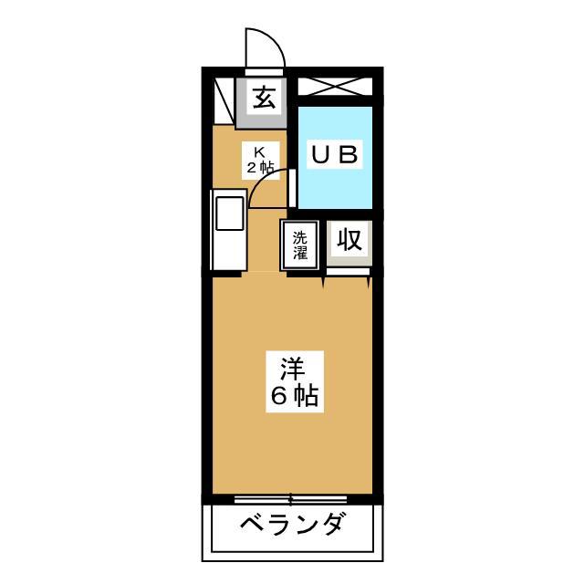 アムール白楽(ワンルーム/3階)の間取り写真