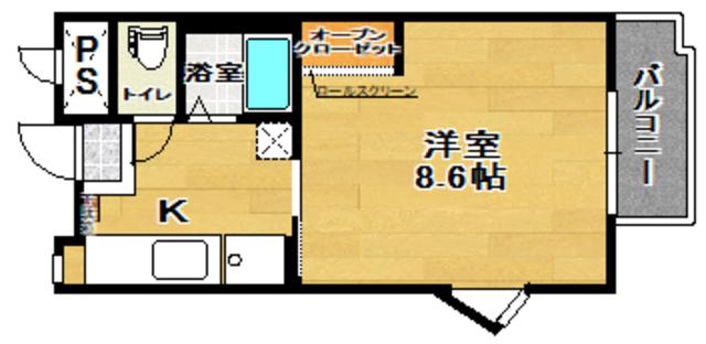 館アズビック(1K/3階)の間取り写真