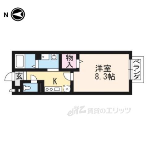 グランパルクⅡ(1K/2階)の間取り写真