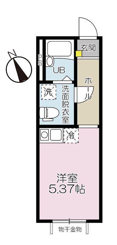 プロスペール神大前(ワンルーム/1階)の間取り写真