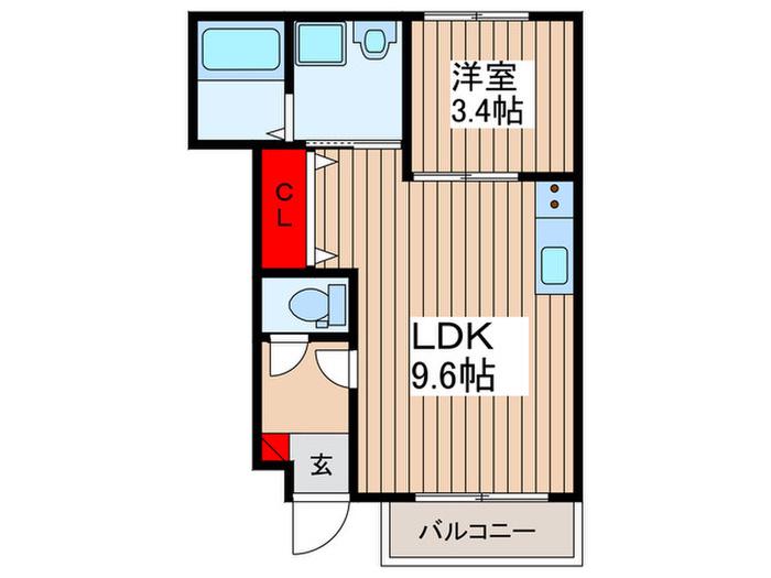 コンフィデンス白岡A(1LDK/1階)の間取り写真