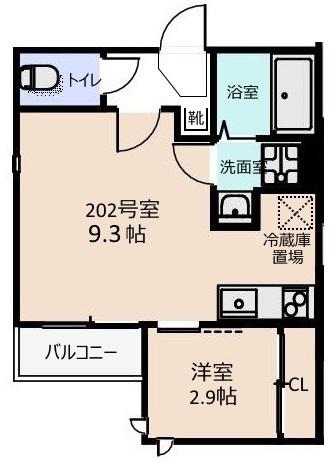 GRANDTIC柏(1LDK/2階)の間取り写真