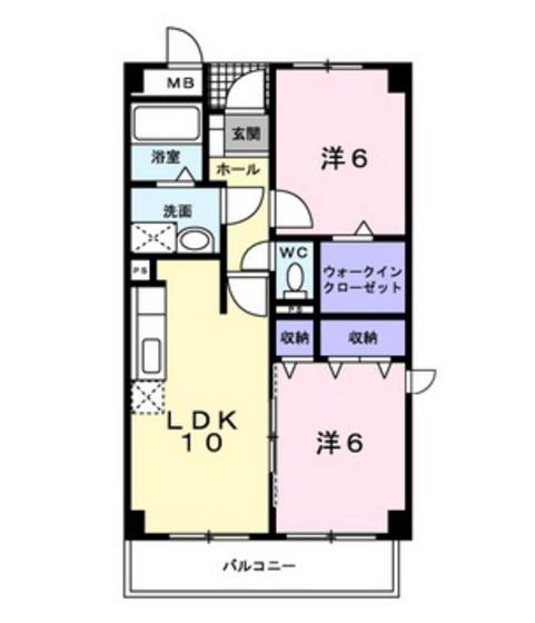 クレールコート(2LDK/3階)の間取り写真