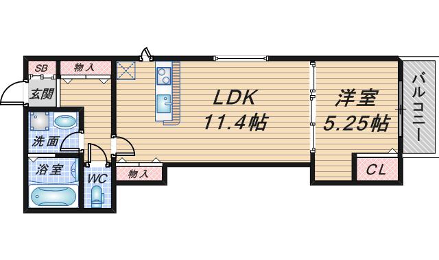 COMFORT FLATS曽根東町(1LDK/2階)の間取り写真