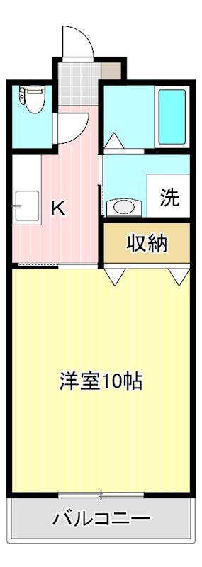 ウインブルドン(1K/3階)の間取り写真