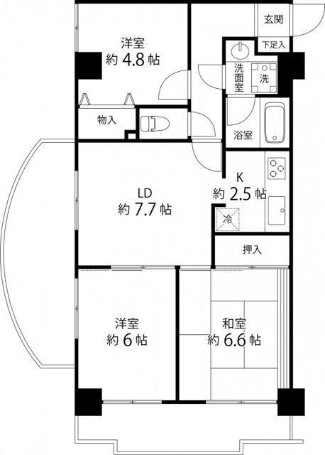 センチュリー浦和(3LDK/3階)の間取り写真